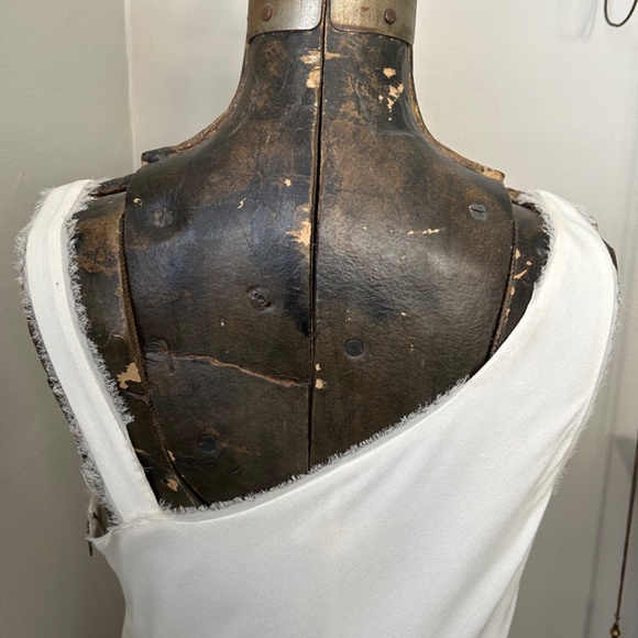 Ivory Helmut Lang Asymmetrical Draped Dress and Matching Jacket - Picture 13 of 16